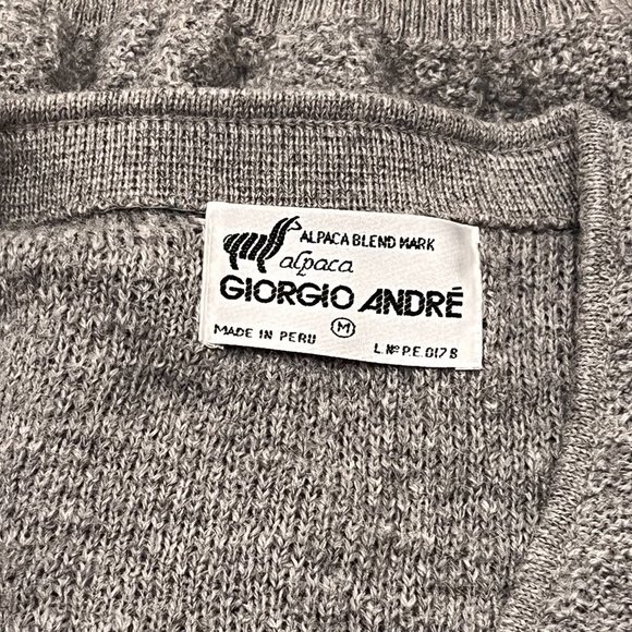 Giorgio Andre Men’s Alpaca Cardigan, Vintage, Gray, M - Picture 4 of 7